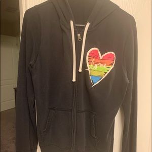 Distressed black hoodie